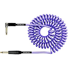 Kirlin 22AWG Premium Coil Instrument Cable - Straight to Right Angle - Purple 30 ft.