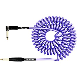 Kirlin 22AWG Premium Coil Instrument Cable - Straight to Right Angle - Purple 30 ft.