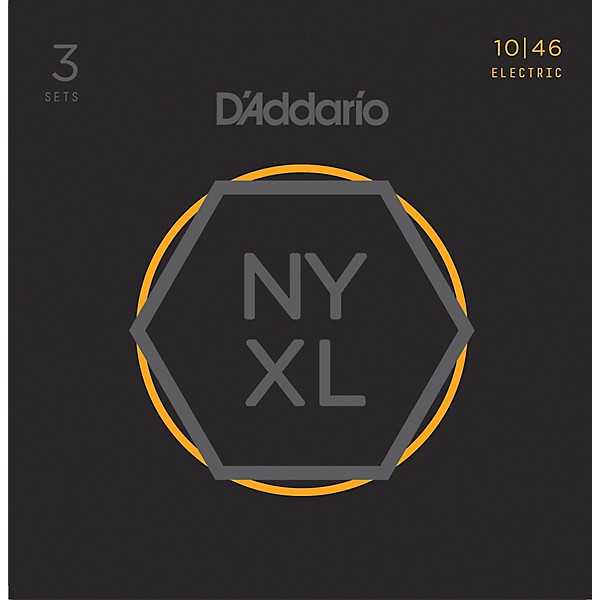 D'Addario NYXL1046 Light 3-Pack Electric Guitar Strings and NS Reflex Capo Antique Bronze