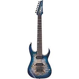 Open Box Ibanez RG Premium 7-string electric guitar Level 2 Cerulean Blue Burst 190839101815