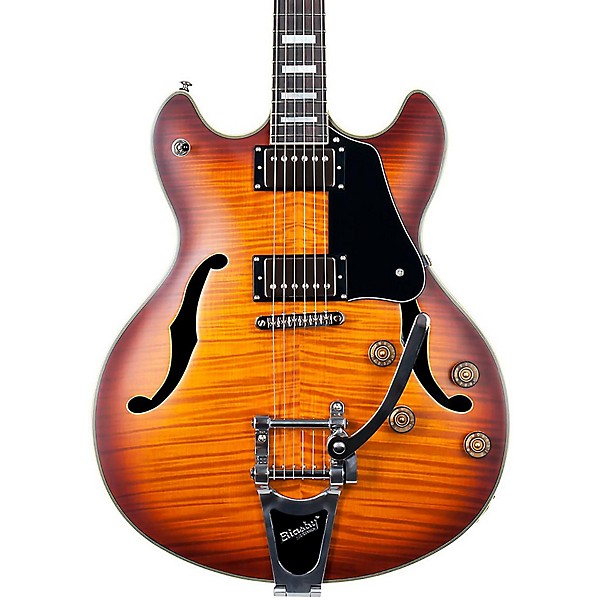 Open Box Schecter Guitar Research Corsair Custom Semi-Hollowbody Electric Guitar with Bigsby Level 1 Vintage Sunburst