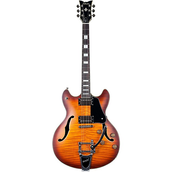 Open Box Schecter Guitar Research Corsair Custom Semi-Hollowbody Electric Guitar with Bigsby Level 2 Vintage Sunburst 1908...