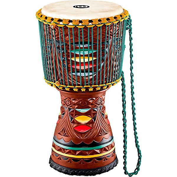 MEINL Large Artisan Edition Tongo Carved Mahogany Mali-Weave Djembe 12 in.