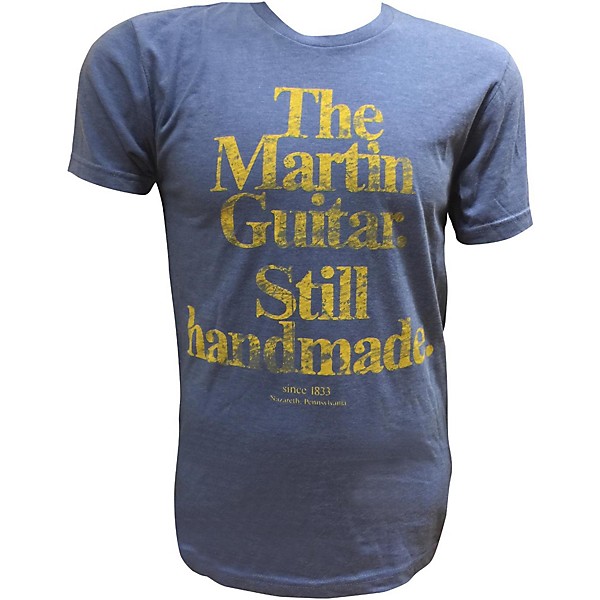 Martin Guitar Still Handmade - Royal T-Shirt with Gold Logo X Large