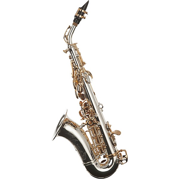 Sax Dakota SDSC-909 Curved Professional Soprano Saxophone Silver and Gold