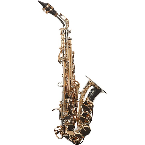 Sax Dakota SDSC-909 Curved Professional Soprano Saxophone Silver and Gold