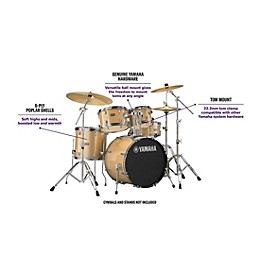 Yamaha Rydeen 5-Piece Shell Pack With 22" Bass Drum Champagne Glitter