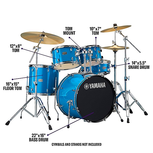 Yamaha Rydeen 5-Piece Shell Pack With 22" Bass Drum Sky Blue