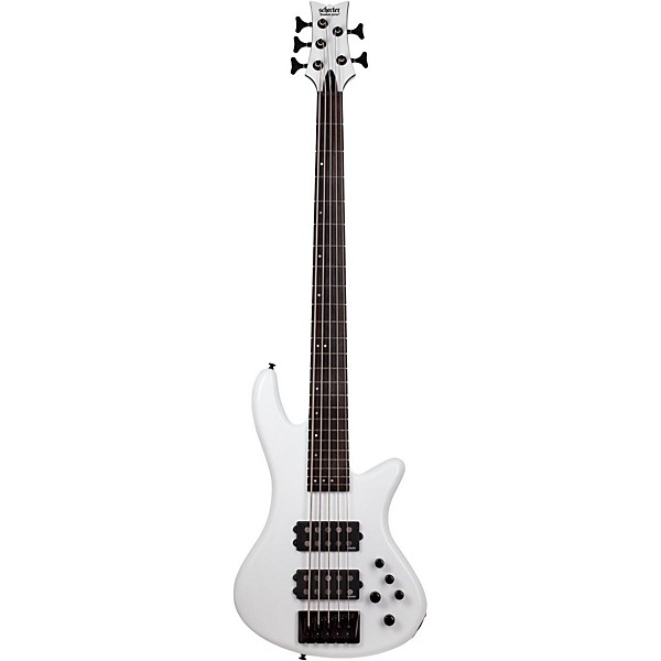 Open Box Schecter Guitar Research Stiletto Stage-5 5-String Electric Bass Level 2 Gloss White 190839286437