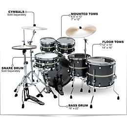 TAMA Starclassic Performer B/B 5-Piece Hyper-Drive Shell Pack Gun Metal Classic Stripe