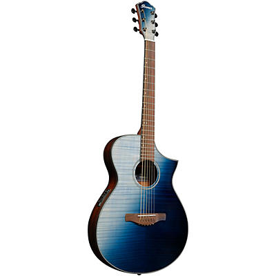 Ibanez Aewc32fm Thinline Acoustic-Electric Guitar Indigo Sunset Fade for sale