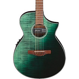 Ibanez AEWC32FM Thinline Acoustic-Electric Guitar... Ibanez AEWC32FM Thinline Acoustic-Electric Guitar Dark Green Sunset Fade