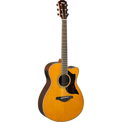Yamaha A-Series Ac1r Cutaway Concert Acoustic-Electric Guitar Vintage Natural for sale