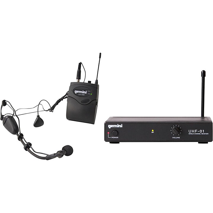 Gemini UHF 01HL Wireless Headset Lavalier Combo System F1 Guitar