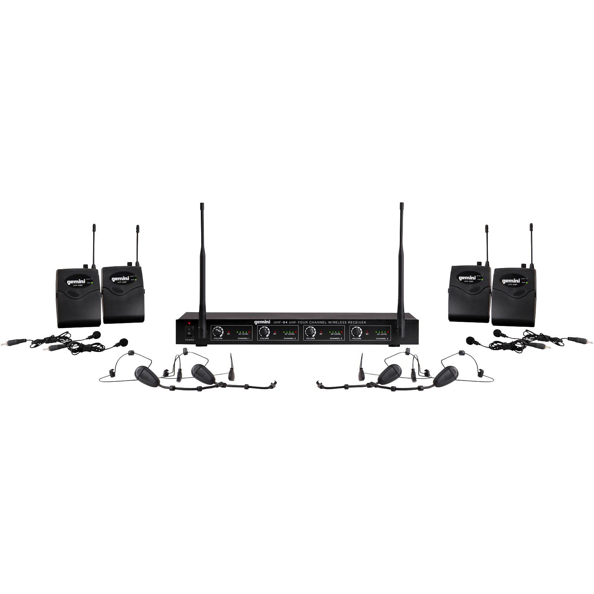 Gemini GMU-HSL100 Single Headset, Lavalier Wireless UHF Microphone System,  512-541.7mHz