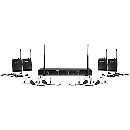 Gemini UHF-04HL 4-Channel Wireless Headset/Lavalier Combo System, 517.6/521.5/533.7/537.2mHz S1234