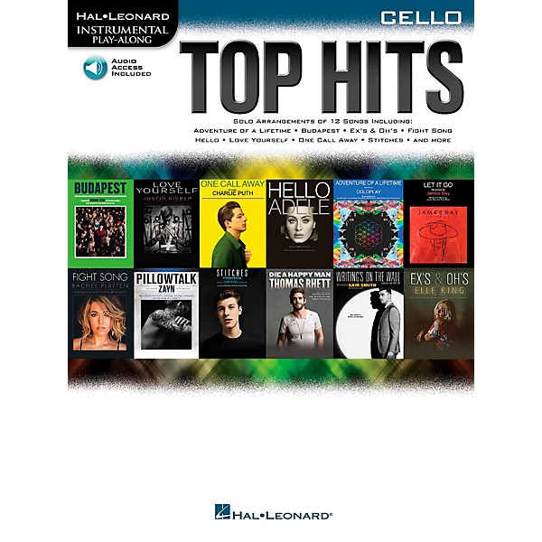 Hal Leonard Top Hits For Cello - Instrumental Play-Along Book/Online Audio