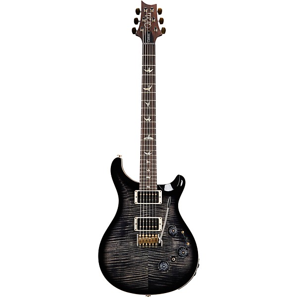 PRS Custom 24 Piezo with Pattern Thin Neck, 10 Top Electric Guitar Charcoal Burst
