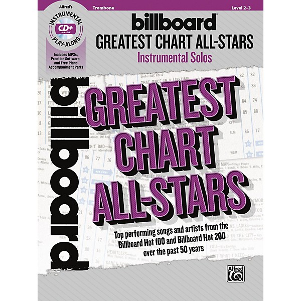 Alfred Billboard Greatest Chart All-Stars Instrumental Solos Trombone Book & CD Level 2-3