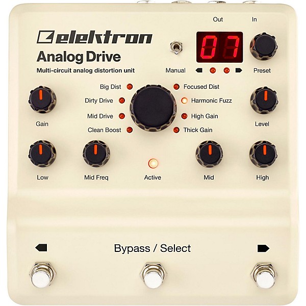 Open Box Elektron Analog Drive Multi-Circuit Analog Distortion Unit Pedal Level 1