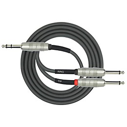 Kirlin Original Y-Cable, 1/4" TRS Plug - 2x1/4" Mono Plug (Tip/Ring) 3 ft.
