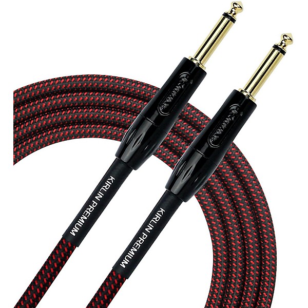 Kirlin Premium Plus Instrument Cable with Black/Red Woven Jacket 10 ft.