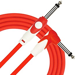 Kirlin LightGear Straight to Right Angle Instrument Cable, 10' With PVC Jacket Red
