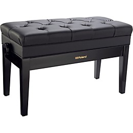 Open Box Roland Duet Piano Bench - Cushioned with Storage Compartment Level 1 Polished Ebony