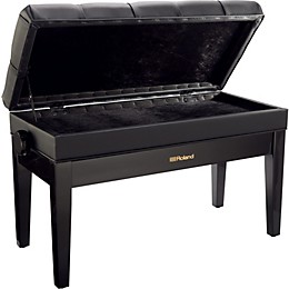 Open Box Roland Duet Piano Bench - Cushioned with Storage Compartment Level 1 Polished Ebony