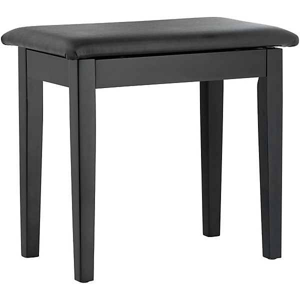 Stagg Piano Bench with Padded Black Top and Storage Compartment Matte Black