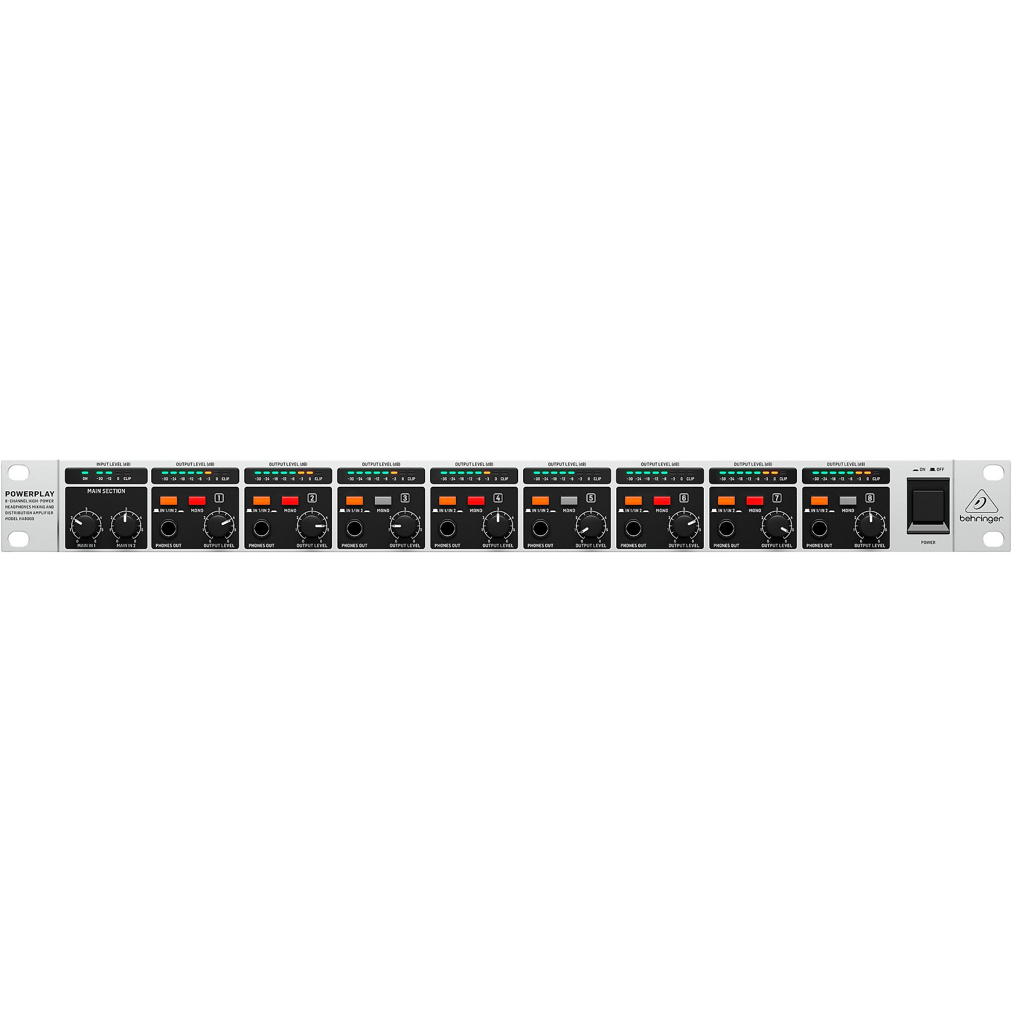 Behringer HA8000 V2 8-Channel High-Power Headphones Mixing and  