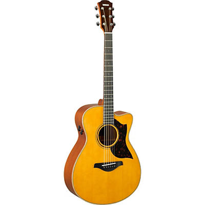 Yamaha A-Series Ac3m Cutaway Concert Acoustic-Electric Guitar Vintage Natural for sale
