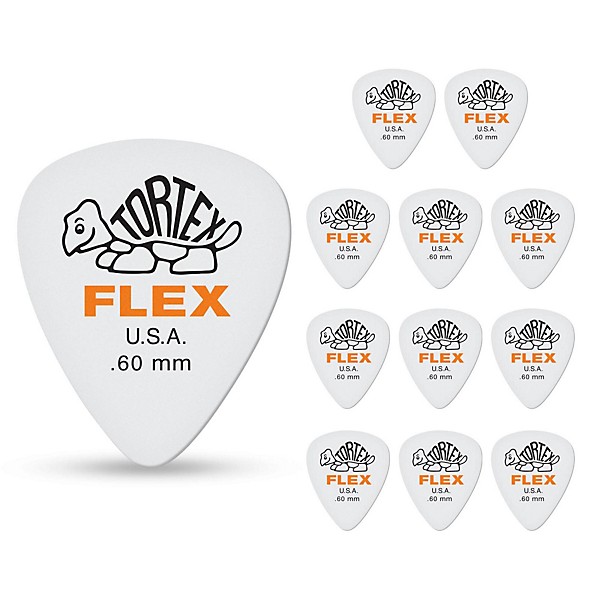Dunlop Tortex Flex Standard Guitar Picks .60 mm 12 Pack