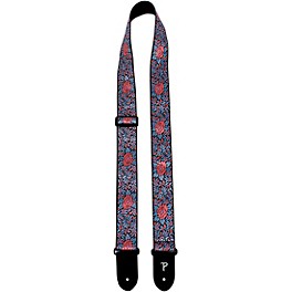 Perri's Jacquard Guitar Strap Vintage Floral 2 in. Perri's Jacquard Guitar Strap Pink and Blue Flower 2 in.