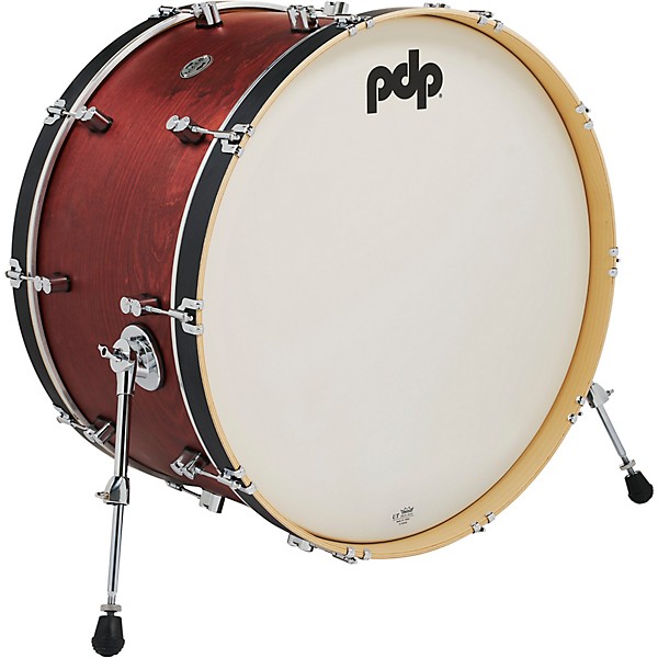 PDP by DW Concept Series Classic Wood Hoop Bass Drum 26 x 14 in. Ox Blood/Ebony Stain