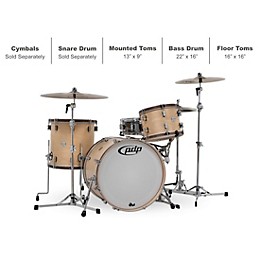 PDP by DW Concept Classic 3-Piece Shell Pack with 22 in. Kick Natural/Walnut