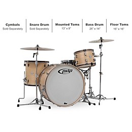 PDP by DW Concept Classic 3-Piece Shell Pack with 26 in. Bass Drum Natural/Walnut