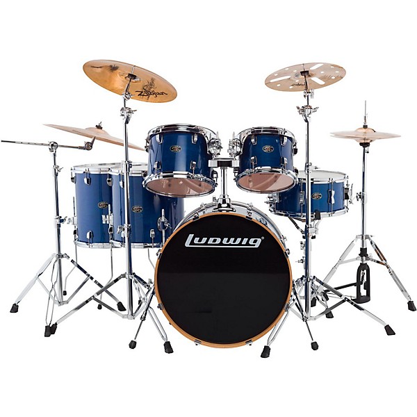 Open Box Ludwig Evolution Maple 6-Piece Shell Pack Level 1 Transparent Blue