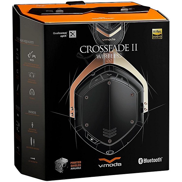 Open Box V-MODA Crossfade 2 Wireless Bluetooth Over-ear Headphones Level 2 Gold 190839370723