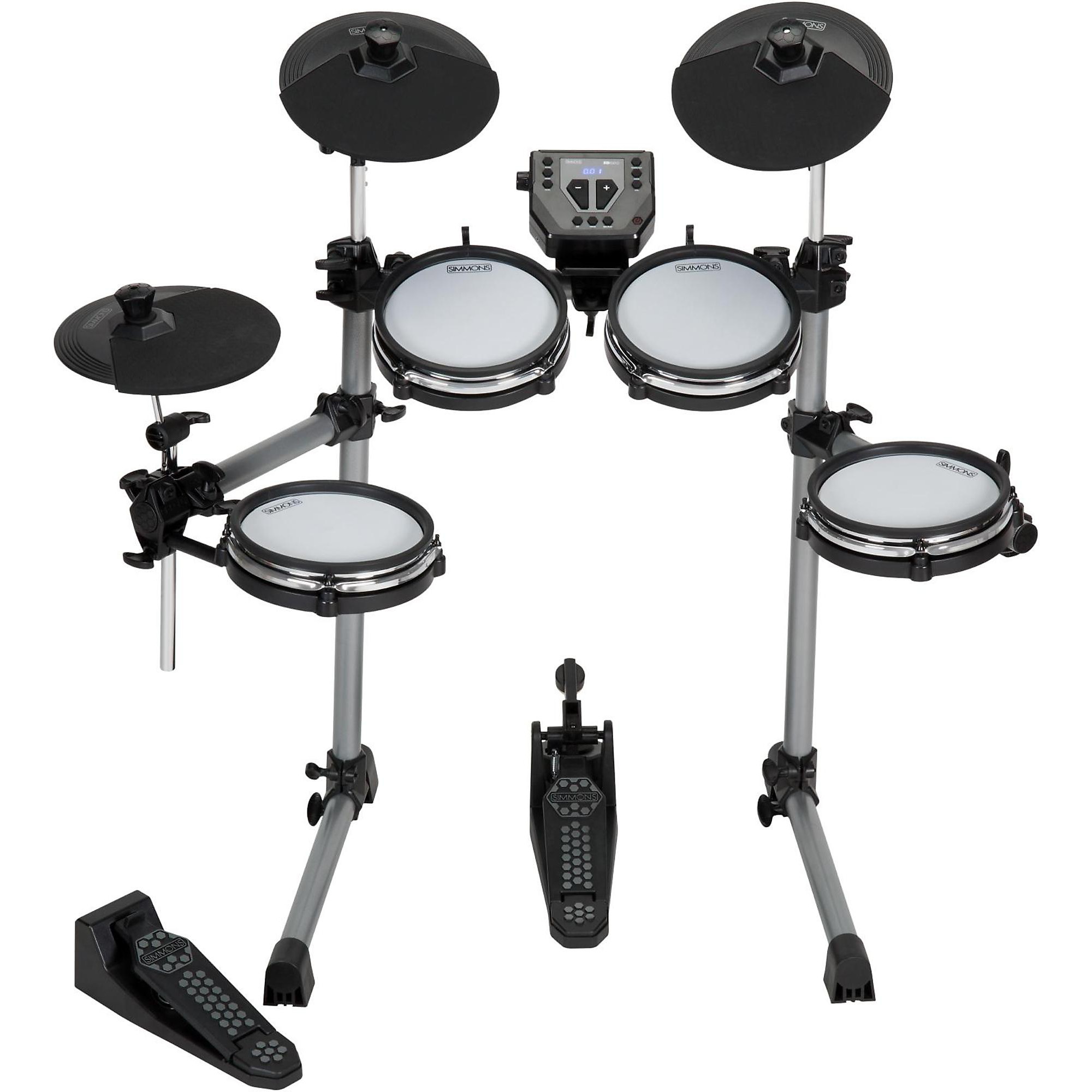 Electronic Mini Finger Drum Set W/ Lights Compact w/ Foot Pedal Battery Operated 