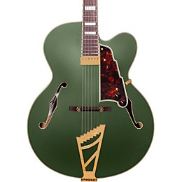 D'Angelico Deluxe Series Limited Edition EXL-1 Hollowbody Electric Guitar with Seymour Duncan Floating Pickup and Stairstep Tailpiece Matte Emerald Tortoise Pickguard
