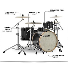 Open Box SONOR SQ1 3-Piece Shell Pack With 22" Bass Drum Level 1 GT Black