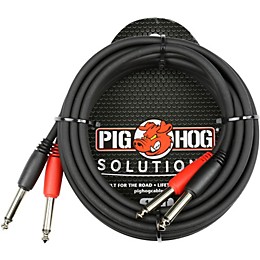 Pig Hog Dual 1/4" - 1/4" TS Cable 10 ft.