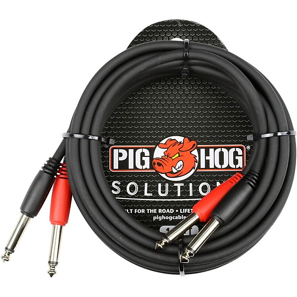 Pig Hog Dual 1/4" - 1/4" TS Cable 10 ft.