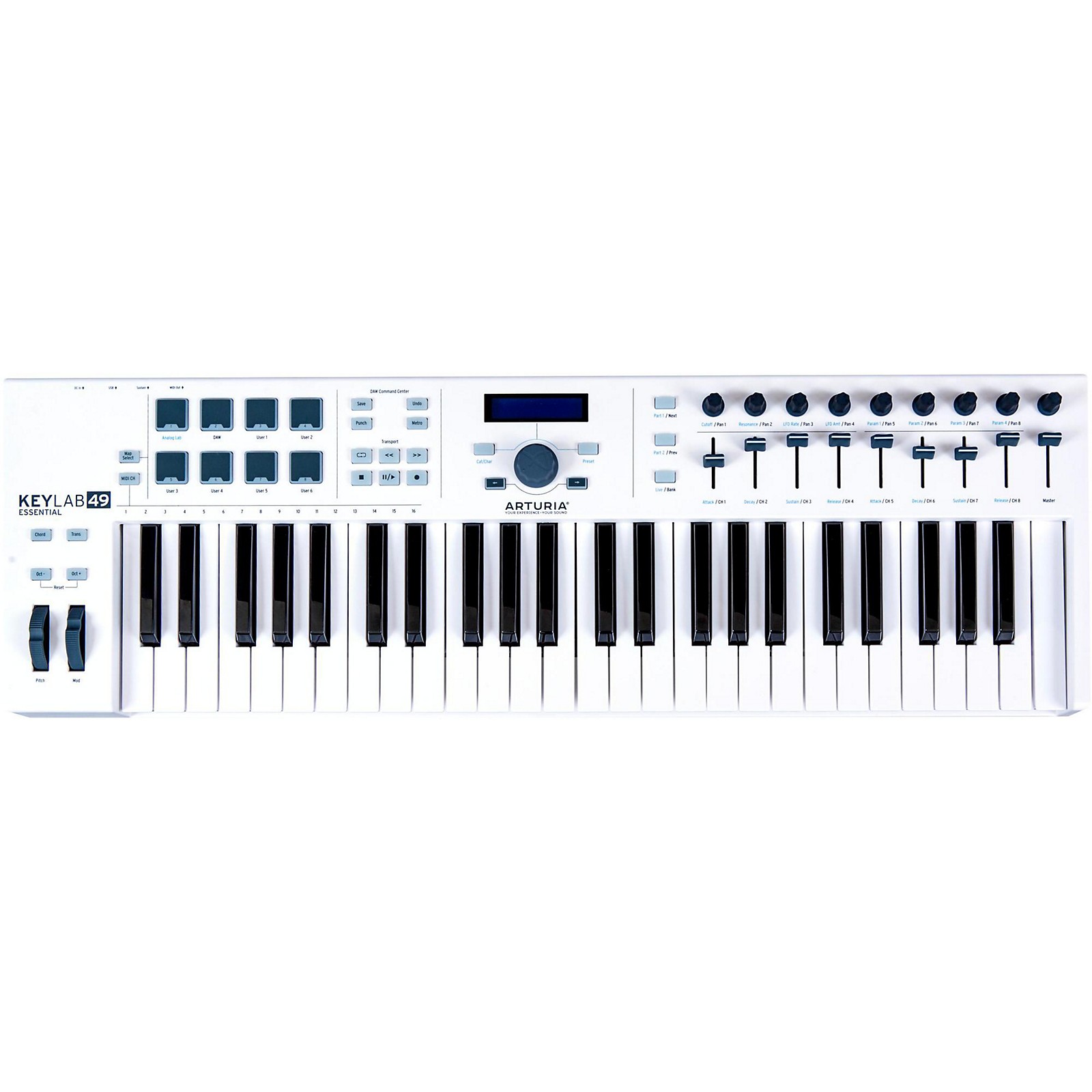 Arturia KeyLab Essential 49 MIDI Keyboard Controller White | Guitar 