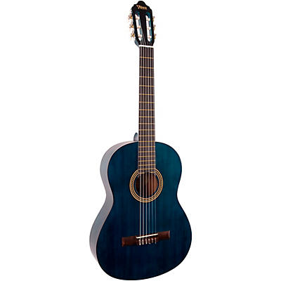 Valencia 200 Series Full Size Classical Acoustic Guitar Transparent Blue for sale