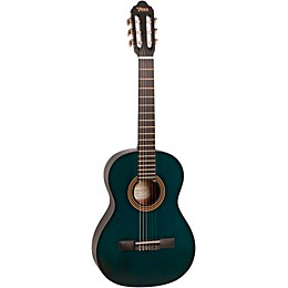 Valencia 200 Series 3/4 Size Classical Acoustic Guitar Transparent Blue