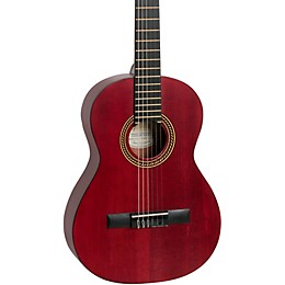 Valencia 200 Series 3/4 Size Classical Acoustic Guitar Transparent Wine Red