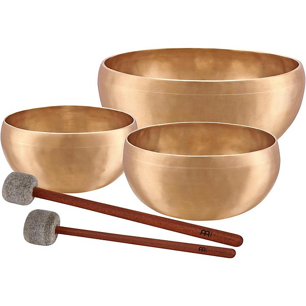 MEINL Sonic Energy SB-E-4600 Energy Series 3-Piece Therapy Singing Bowl Set With Free Mallets