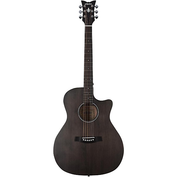 Open Box Schecter Guitar Research Deluxe Acoustic Guitar Level 1 See-Thru Black